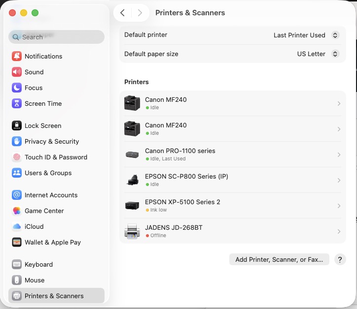 The Mac Printer Dialog Box